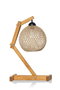 Opviq Lámpara de Mesa Beehive en Madera de Pino y Yute